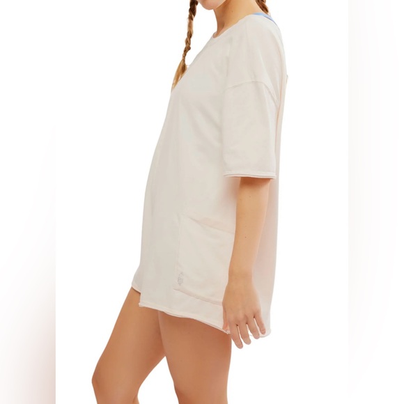Sale!▪️Free People Hot Shot Tee Romper in Bleached Clay - Picture 4 of 10